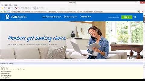 Scraping Coastcapitalsavings.com using WebHarvy | Branch details