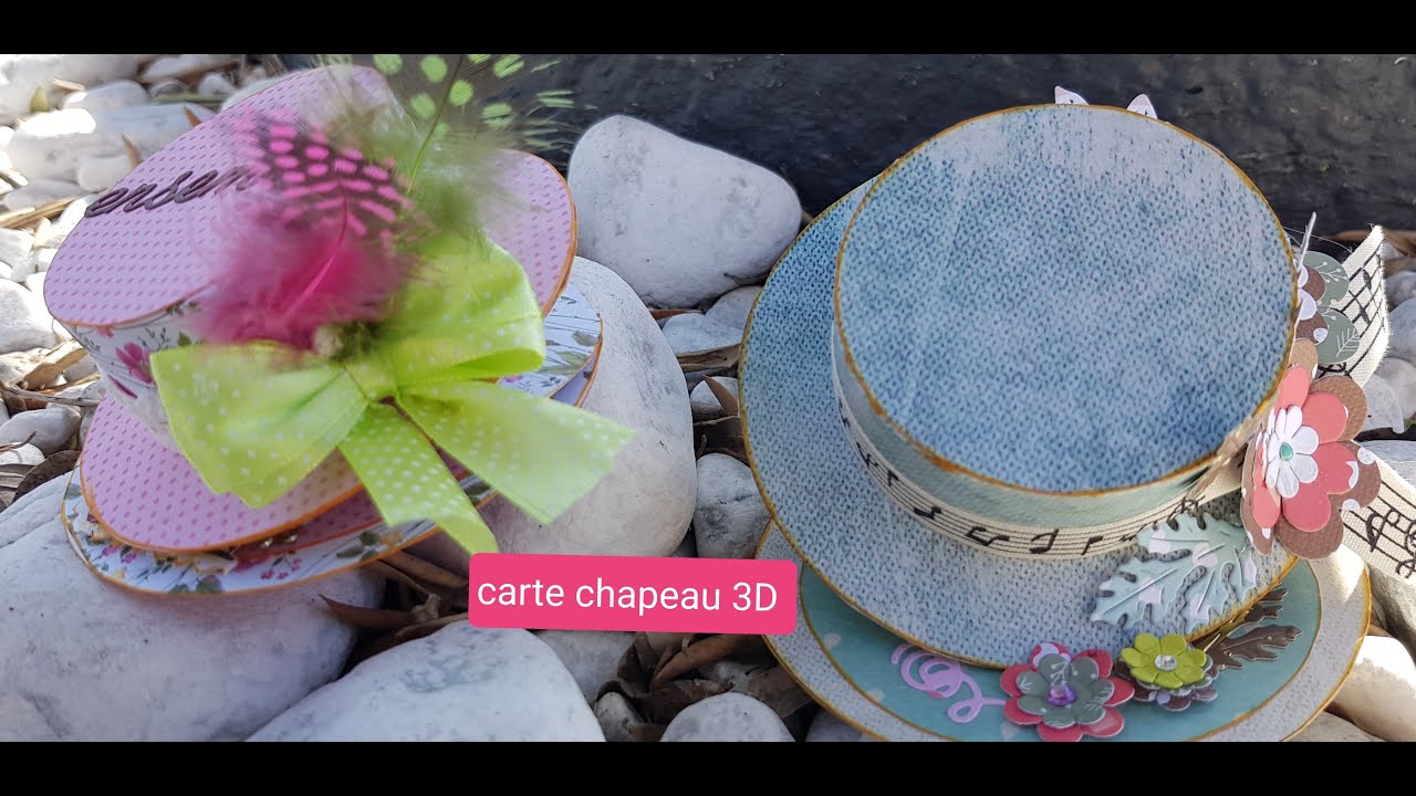 scrapbooking Carte chapeau 3D !!! ou ce cache la carte ????💖🎁👀 #scrapbooking #cartescrapbooking