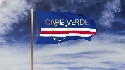 4K Cape Verde flag with title waving in the wind. Looping sun rises style. Animation loop Stock