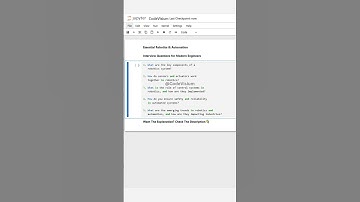 Essential Robotics & Automation Interview Questions for Modern Engineers #Robotics #Automation