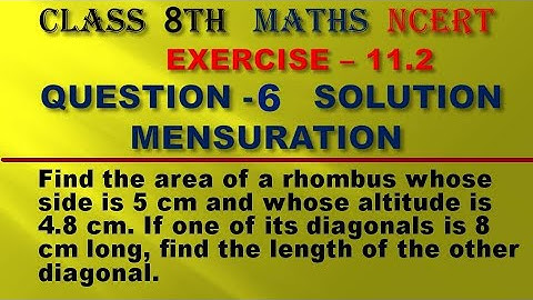 Ch 11 Ex 11.2 Ques 6  solution Class  8 Maths NCERT ॥ CBSE  class Eighth Maths exercise 11.2 Q 6 Ans