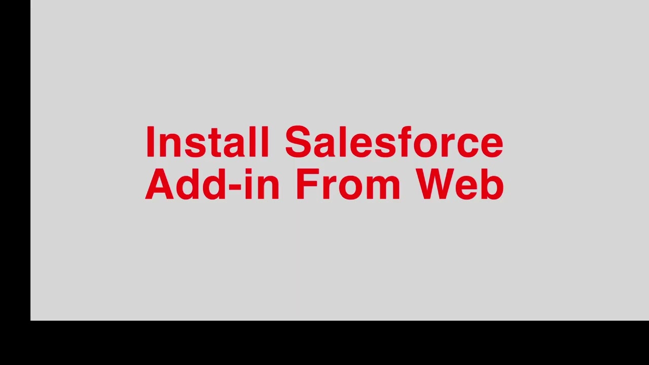 Install Salesforce Add In For Outlook YouTube Install Salesforce Add In For Outlook YouTube