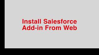 Install Salesforce Add in For Outlook