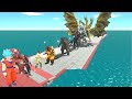 Godzilla vs 10 Levels of Kaiju: Superheroes Evolution | Animal Revolt Battle Simulator