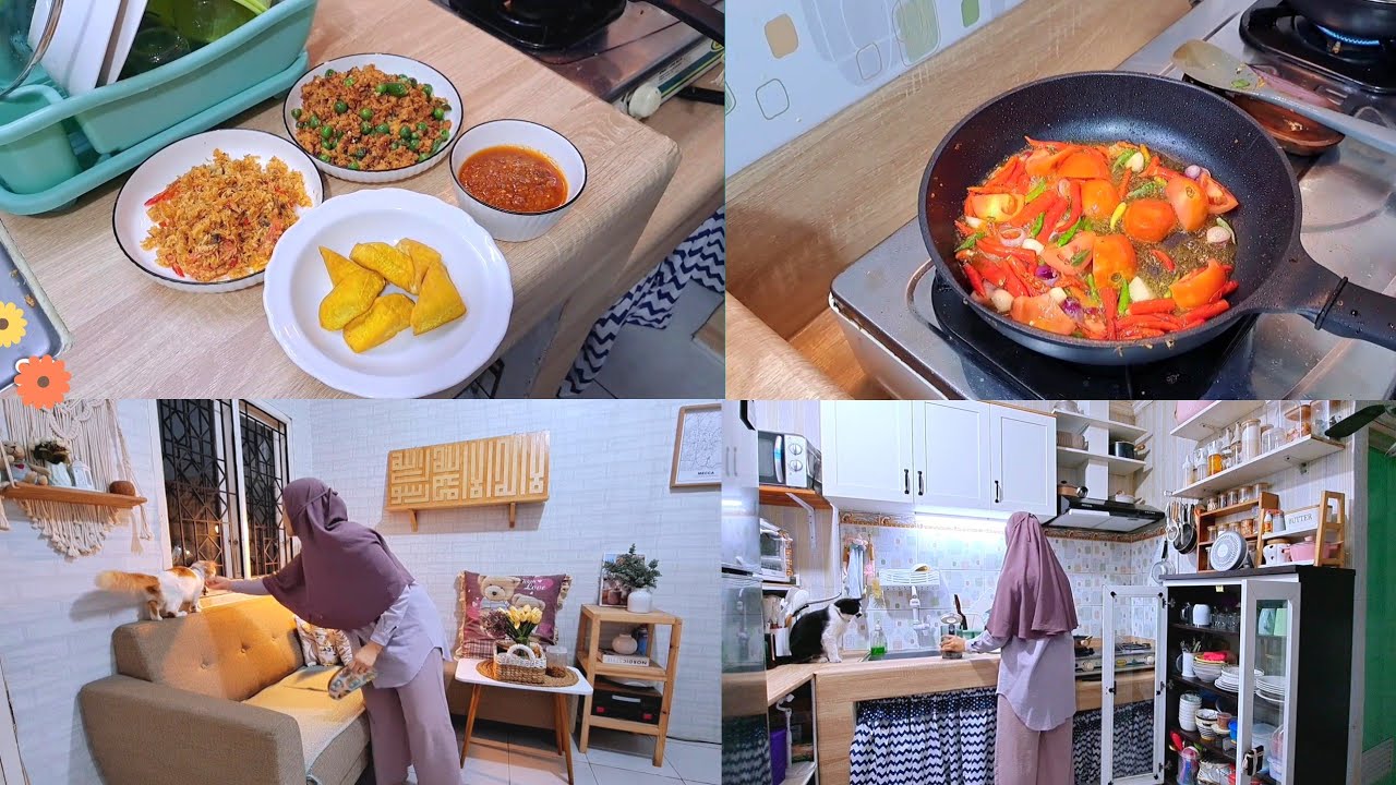 Menu kampung tapi nikmat .sebelum masak beresin rumah dulu