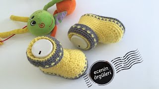 Tığ İşi Damla Model Bebek Ayakkabı / 0-6 ay / Bebek Patiği /babyshoes / Unisex model