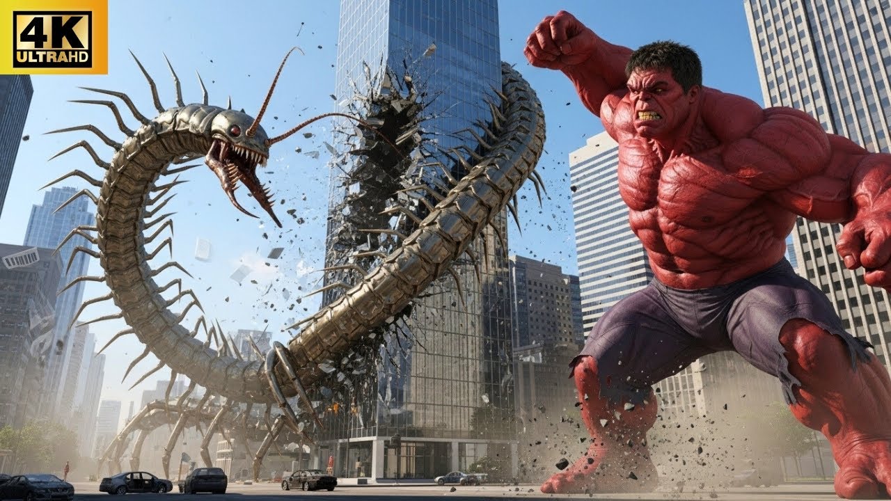 Hulk vs Ciempiés Gigante: ¡La Batalla Final por la Ciudad!