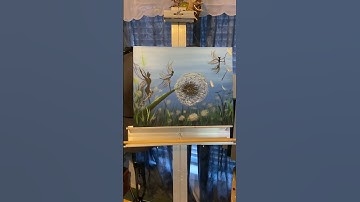 Learning to paint in acrylics. Dandelion fairies. 2-8-23