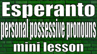 Esperanto possessive personal pronouns (mini lesson)