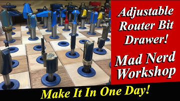 Adjustable router bit holder for any drawer, Make it in one day!