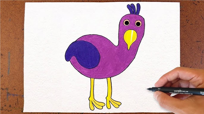 Como Desenhar e Pintar Opila Bird do jogo Garten of Banban 