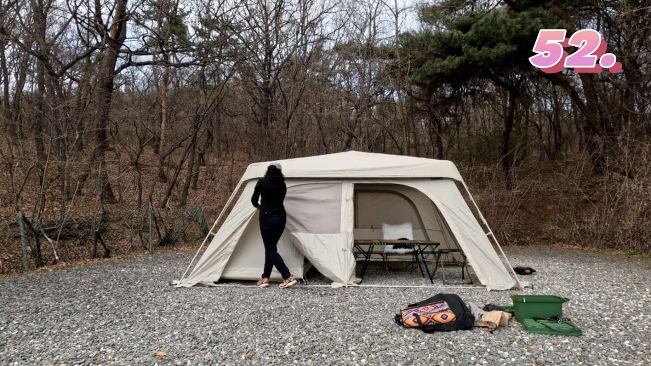 봄캠핑~🌸🌸 강화도는 벚꽃 아직이네요..😅😂 / 솔로캠핑 / 캠핑브이로그 / 문라이트캠핑장 / 아이두젠 / 아마데우스max레볼루션