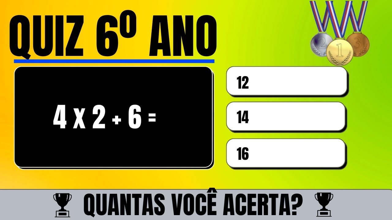 ➥ Quiz de Matemática 6º Ano #2  Quiz Virtual [Frações, Representação  Numérica e Muito Mais] 