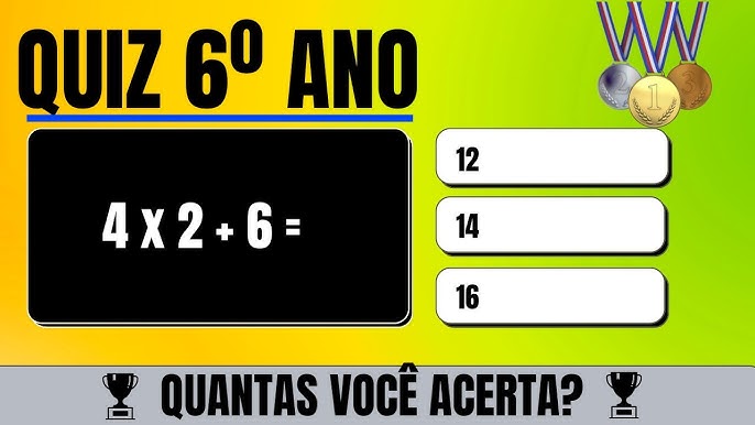 Quiz de matemática 6 ano