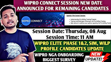 Wipro Connect Session Breaking Update 🔥 | NGA Pre-skilling Training | Survey Mail, Onboarding Update
