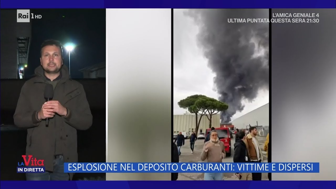 Esplosione nel deposito Eni: 2 morti, tre dispersi e 26 feriti - La Vita in diretta 09/12/2024