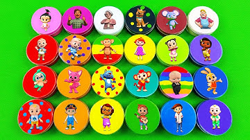 Finding Pinkfong All Clay with Mini Circle Mix Colorful! Satisfying Videos ASMR