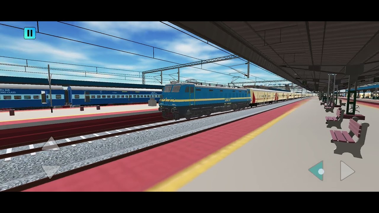 Indian trains crossing scene 