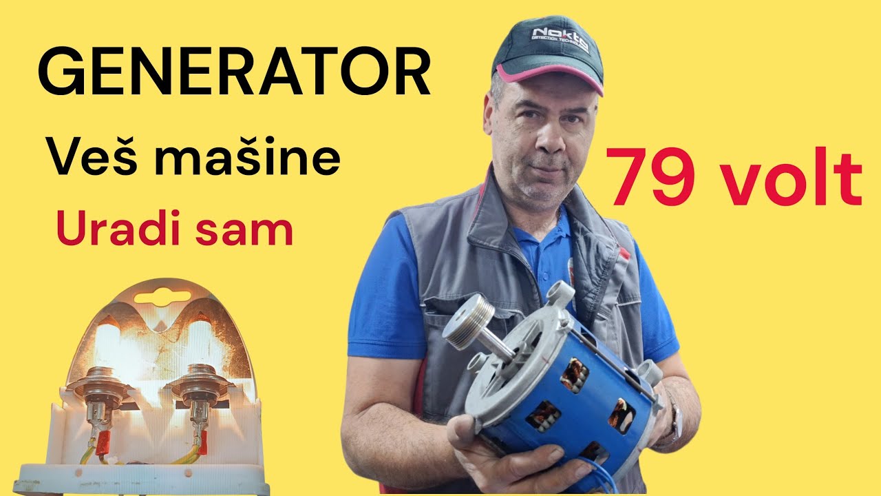 ''Generator od motora veš mašine - istokaren rotor i premotan stator''