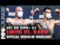 UFC on ESPN+ 33 official weigh-in highlights: 2 miss mark