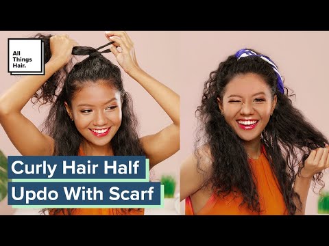 Half Updo with Scarf | How to Style Curly Hair