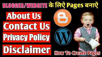 How to Create Terms and Conditions, Privacy Policy, Disclaimer , Contact Us Page For Blogger/Website