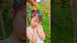 Người mẹ tốt bụng So cute - thử thách nhắm mắt ăn kẹo con giun sẽ ra sao?🍭🍫🍫🐛🐛⚽🍓👀😝🤪#shorts