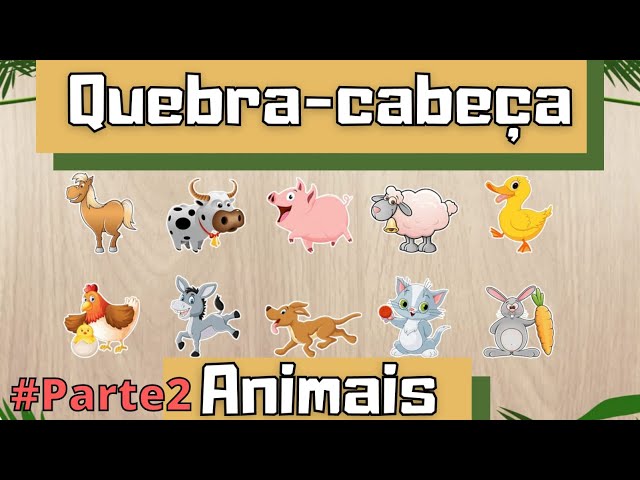 Quebra-Cabeça Animais em Inglês