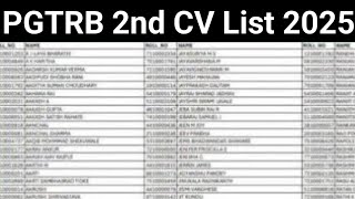 PGTRB 2nd CV List 2025/PG TRB 2nd CV List News Today/PGTRB Result 2025/PG TRB Second CV List Varuma
