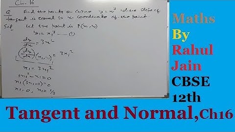 Lect1-Tangent and Normal I CBSE 12th mathsI RD Sharma Ch16