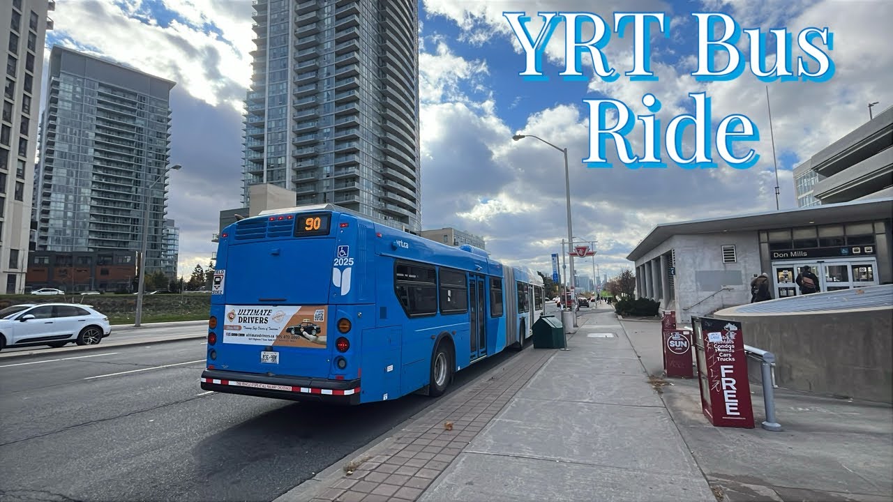 Markham YRT 90 Leslie Bus Ride - Leslie/Highway 7 to Don Mills Station 11/8/2024