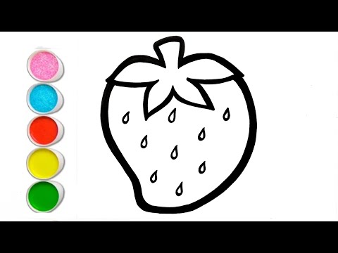 Strawberry Drawing | Basic Drawing and Colouring for Kids and Toddlers