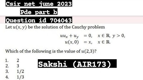 csir net june 2023 pde part b id 704043 part c id 704095 solution#csir #mathematics #pde#solution