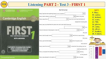 FCE First 1 Listening Part 2 Test 3 (Transcript + Key)