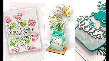 Hello Spring stamps, dies, stencils, chipboard - Card making & Crafting Live with Polkadoodles