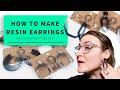 How to make resin earrings! Complete with custom earring cards.