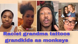 Racist White Woman Tattoos Grandkids as Monkeys