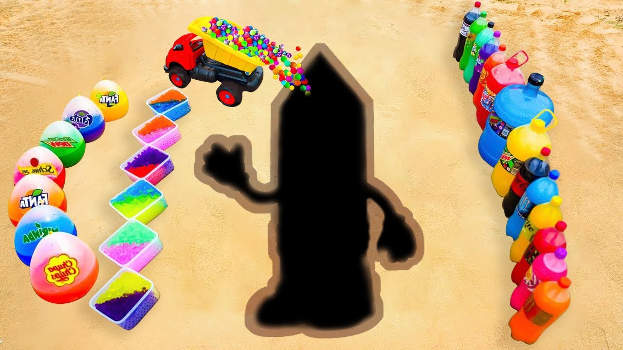 Rainbow Pencil EXPLOSION ! Mentos vs Fanta vs Coca Cola