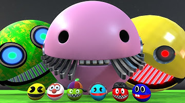 Robot Pacman vs Cartoon Cat vs Ms-Pacman vs Scary Pacman is a Rehearsal to go to Lava Monster Pacman