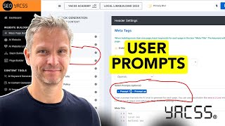 User prompts in YACSS - add your own prompts in the masspage sites