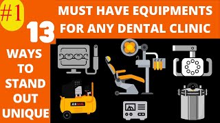 PART1  MUST HAVE EQUIPMENTS FOR DENTAL CLINIC  BEST GUIDE TO DENTAL EQUIPMENTS & Clinic setup.
