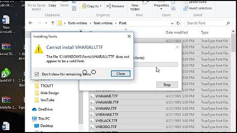Fix error does not appear to be a valid font windows 10