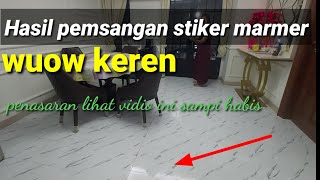 @ yuk lihat hasil pemasangan stiker lantai motif marmer keren lho