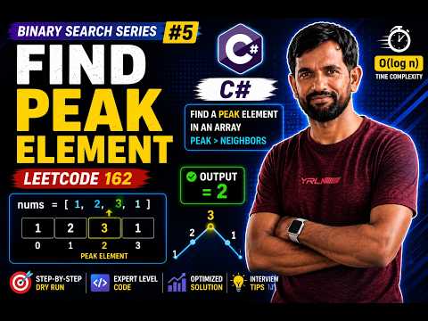 Find Peak Element  C#  Binary Search  LeetCode 162  DSA Interview