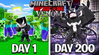 Minecraft - I Survived 200 Days as VENOM in HARDCORE Minecraft   Animation!