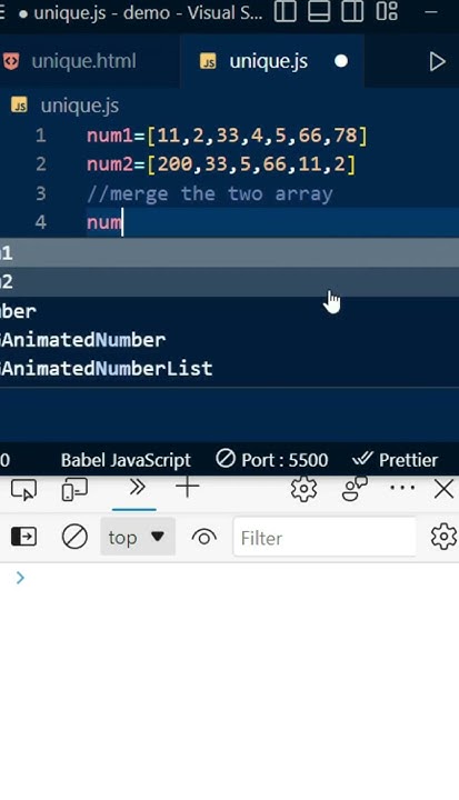 How to Find Unique Values from Two Array | Javascript - YouTube