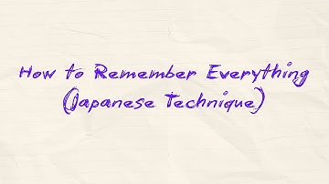 How to Remember Everything | Japanese Memory Technique for students 