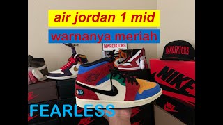 Air Jordan 1 Mid Fearless Blue The Great, Review and On Feet (California,Indonesia).