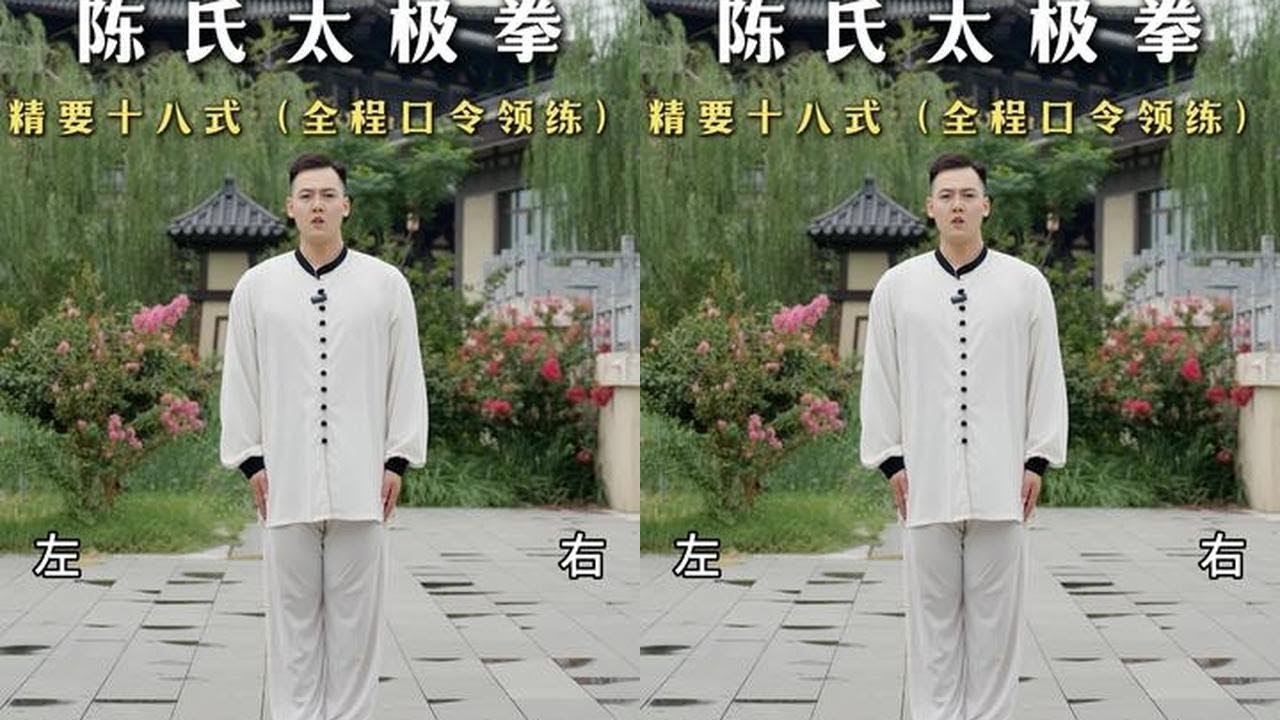 陈氏太极拳精要十八式全程口令领练 #太极 #太极拳 #太极拳精编七式 #7天学会一套太极拳 #豫记