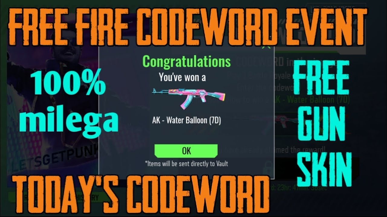 Free Fire New Codeword Event Today S Codeword 2 100 Gurenteed Rewards X Side Gamer Youtube